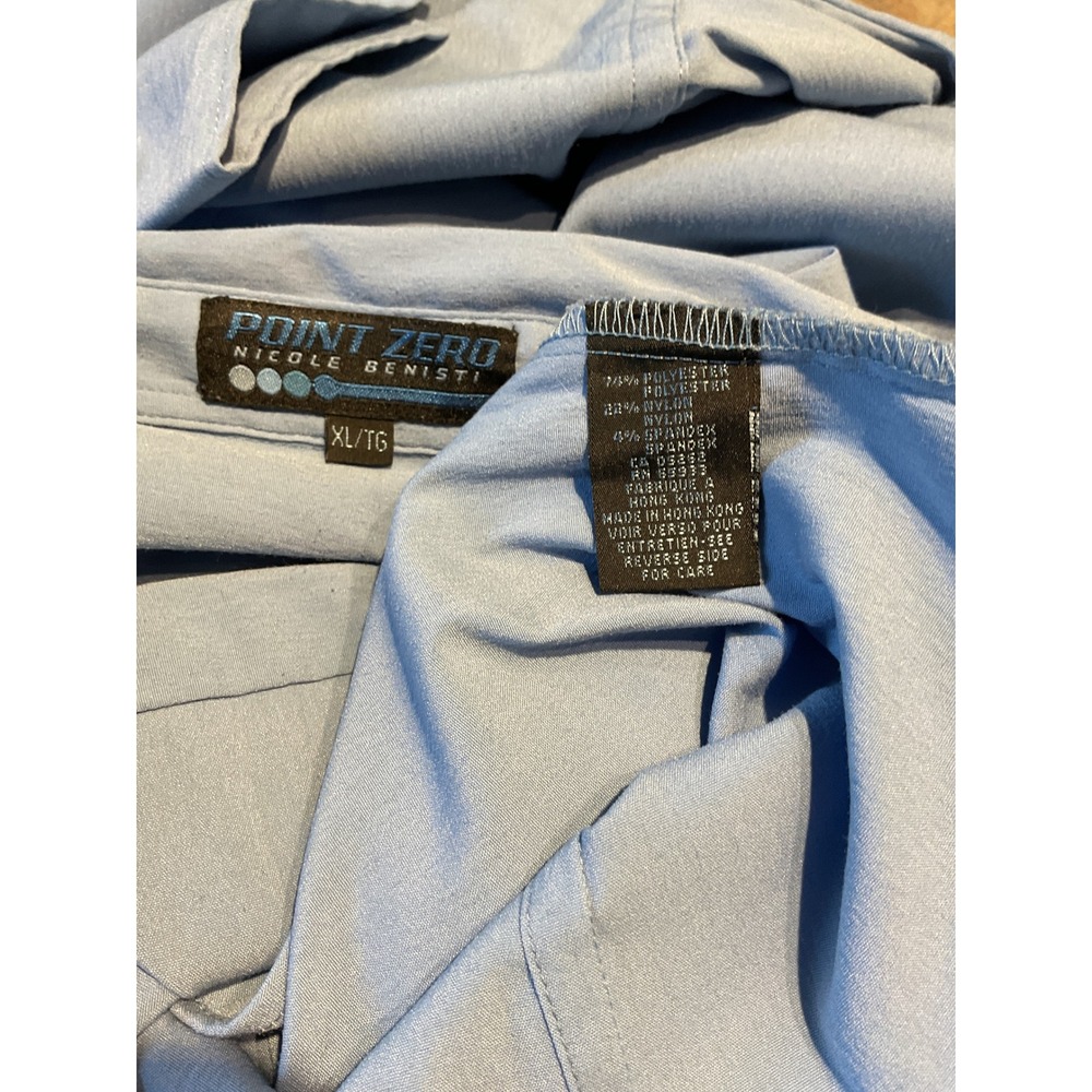Point Zero Button Down Shirt Womens XL Blue Excellent Long Sleeve Stretch - Picture 2 of 4